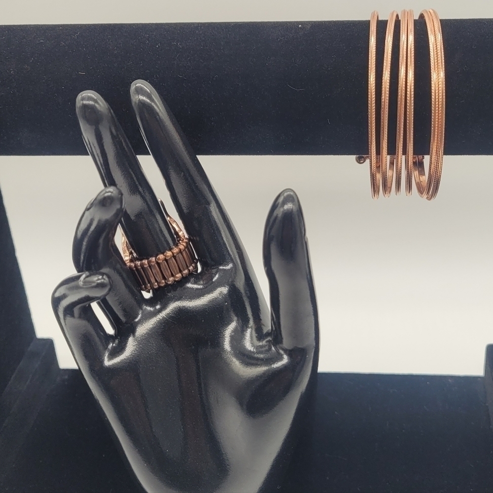 Paparazzi Jewelry Collection Ring and Bracelets (Turquoise and Copper)​​​ - Picture 2 of 6
